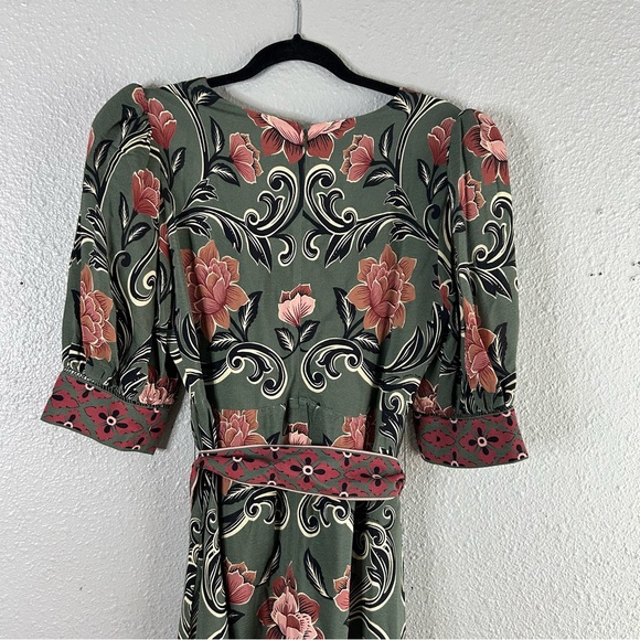 Farm Rio Arabesque Floral Green Maxi Dress - mordernwear.com